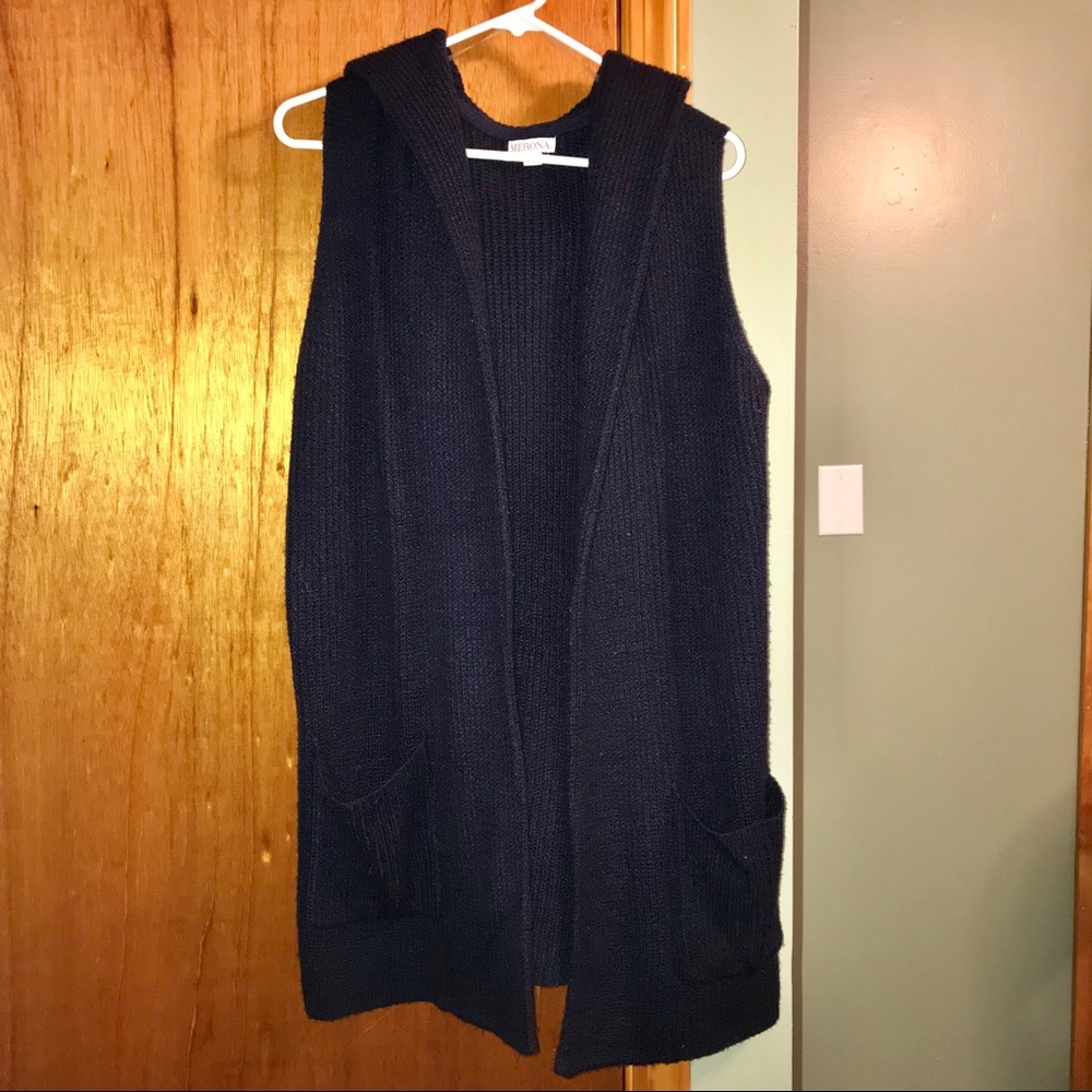 DONATING 8/1! | hooded sweater vest with pockets